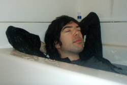 Jesse relaxes in the bath