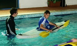 Pool kayak capsize