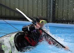 canoeing-kayaking pool Eskimo roll slap stroke