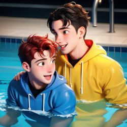 Swimming in clothes is popular in our team