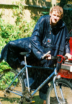 poncho blue cycling cape rain wet