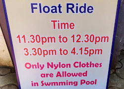 pool rules only nylon clothes allowed